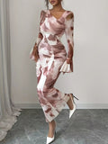 Asymmetrical Neck Long Sleeve Maxi Dress - Lara Moda