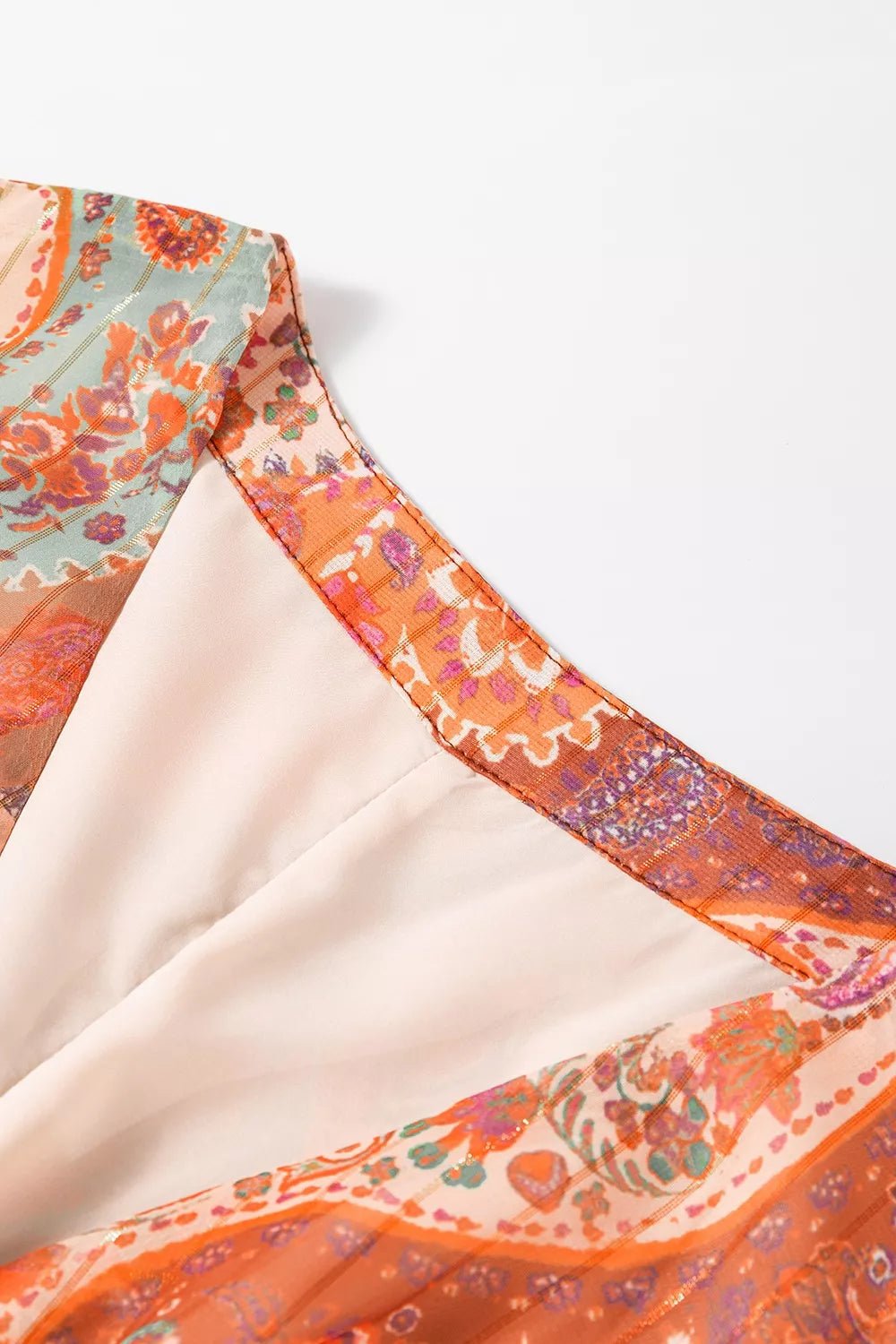 Boho Paisley Print Long Sleeve Mini Dress - Lara Moda