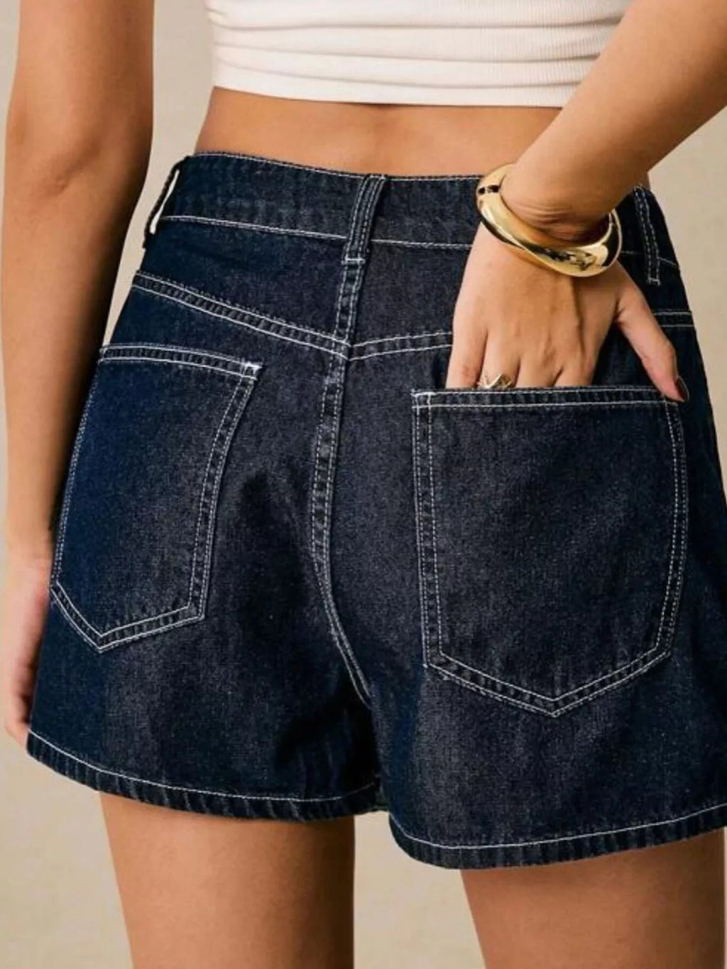 Button Up Short Sleeve Top and Skort Denim Set - Lara Moda