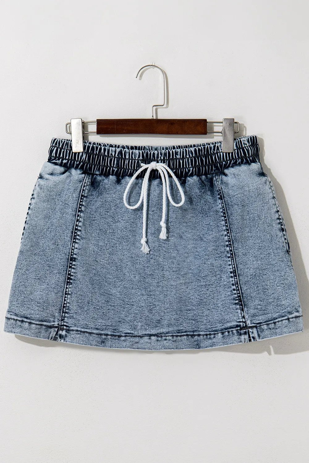 Drawstring High Waist Pocketed Denim Shorts - Lara Moda