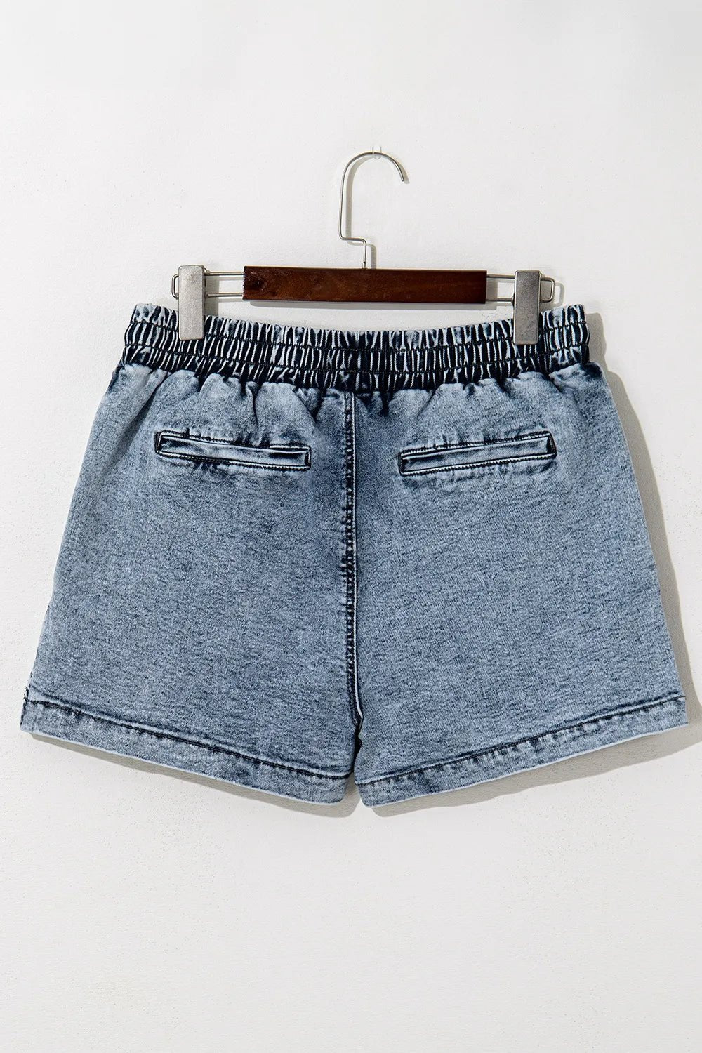 Drawstring High Waist Pocketed Denim Shorts - Lara Moda