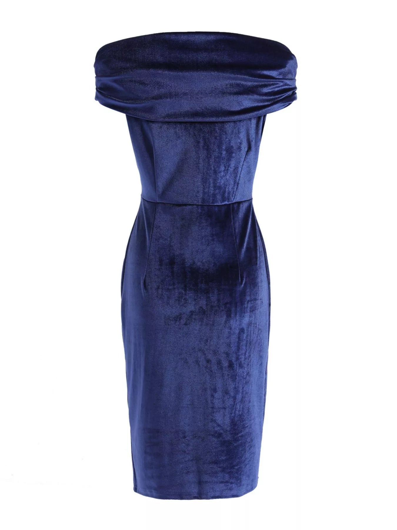 Elegant Velvet Off-Shoulder Bodycon Dress - Lara Moda
