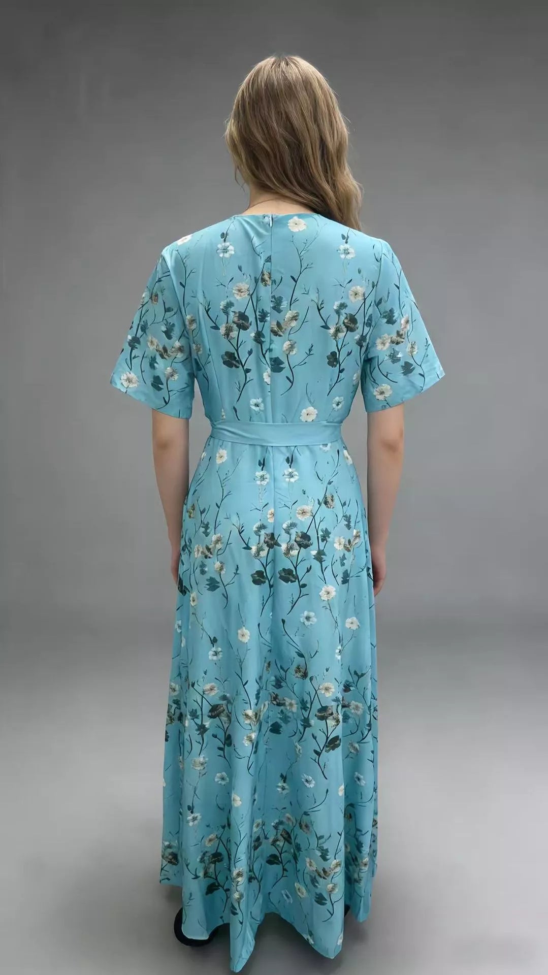 Floral Print Wrap Maxi Dress - Lara Moda