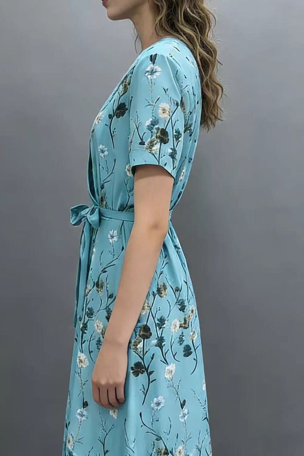 Floral Print Wrap Maxi Dress - Lara Moda