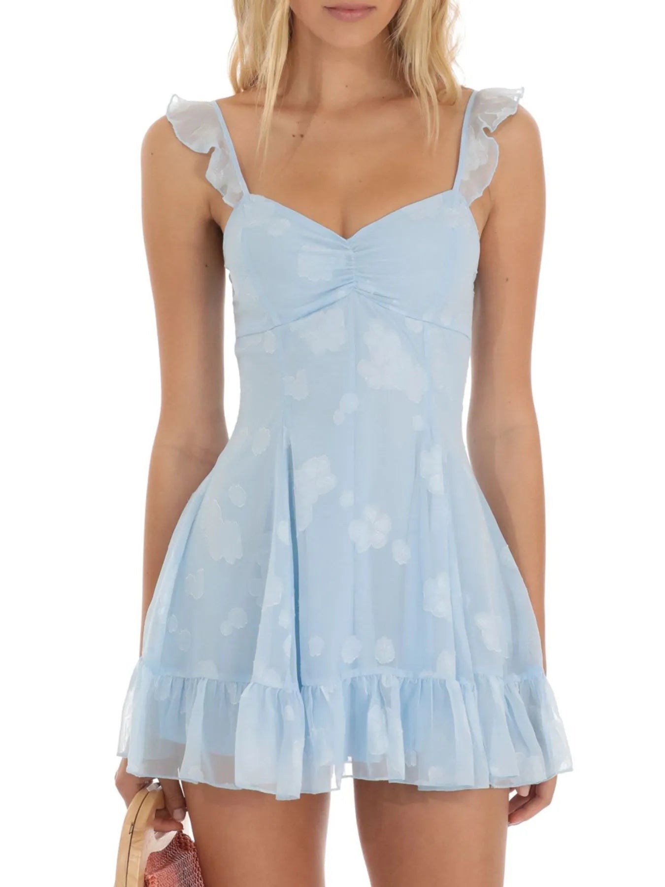 Floral Sweetheart Ruffled Cami Mini Dress - Lara Moda