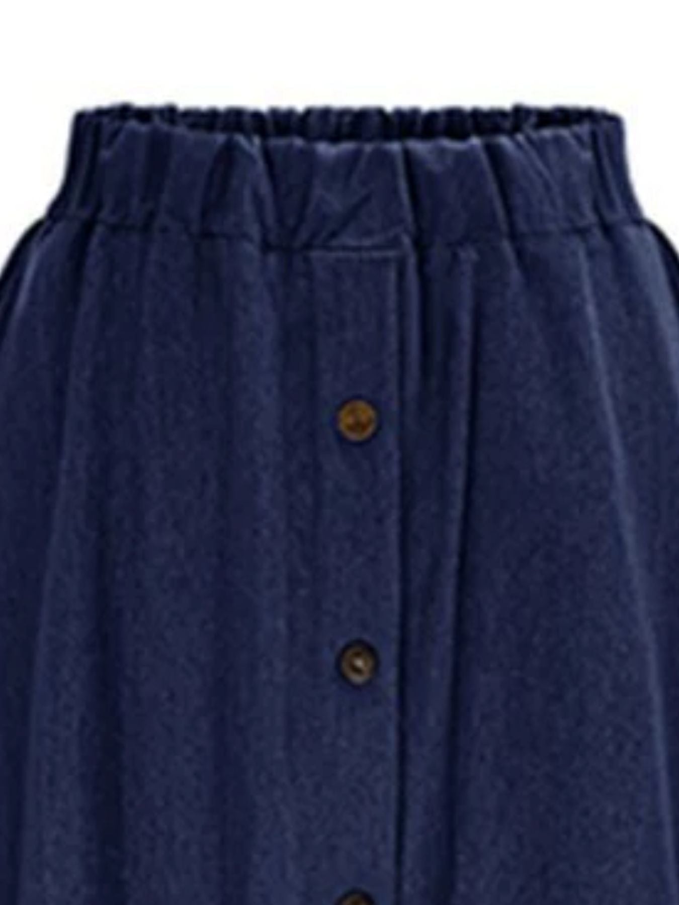 Full Size Button-Front Denim A-Line Skirt Plus Size - Lara Moda