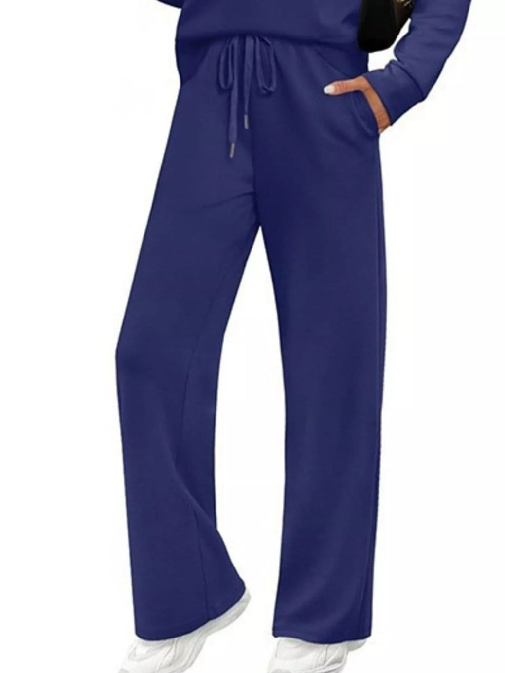 Full Size Long Sleeve Round Neck Top and Pants Set Plus Size - Lara Moda