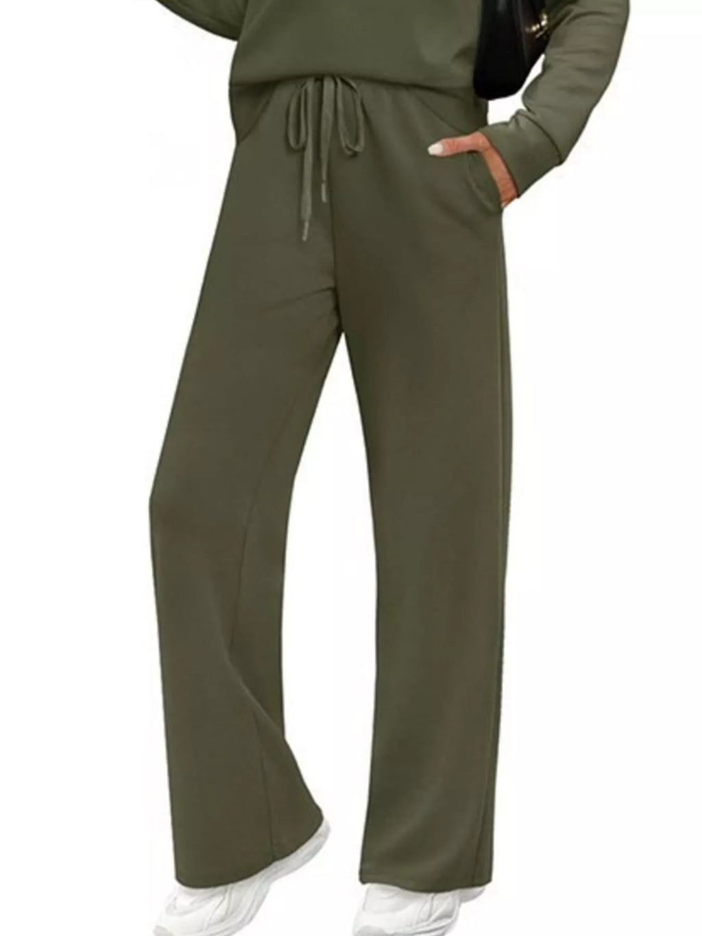 Full Size Long Sleeve Round Neck Top and Pants Set Plus Size - Lara Moda