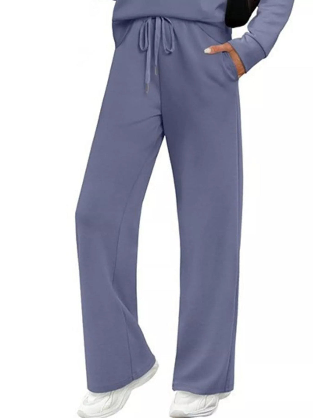 Full Size Long Sleeve Round Neck Top and Pants Set Plus Size - Lara Moda