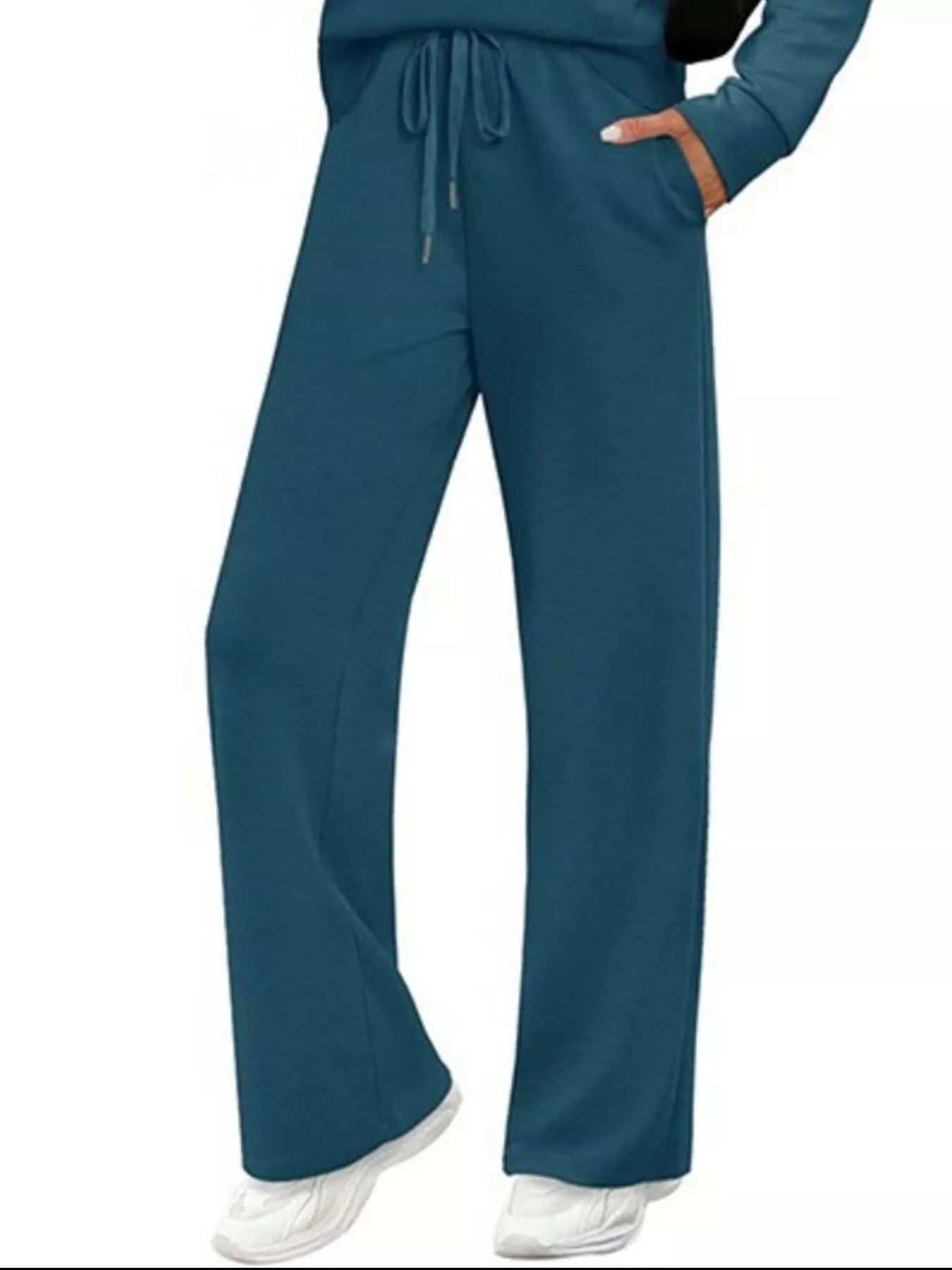 Full Size Long Sleeve Round Neck Top and Pants Set Plus Size - Lara Moda