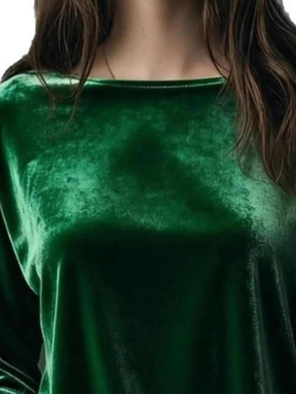 Full Size Velvet Long Sleeve T-Shirt Plus Size - Lara Moda
