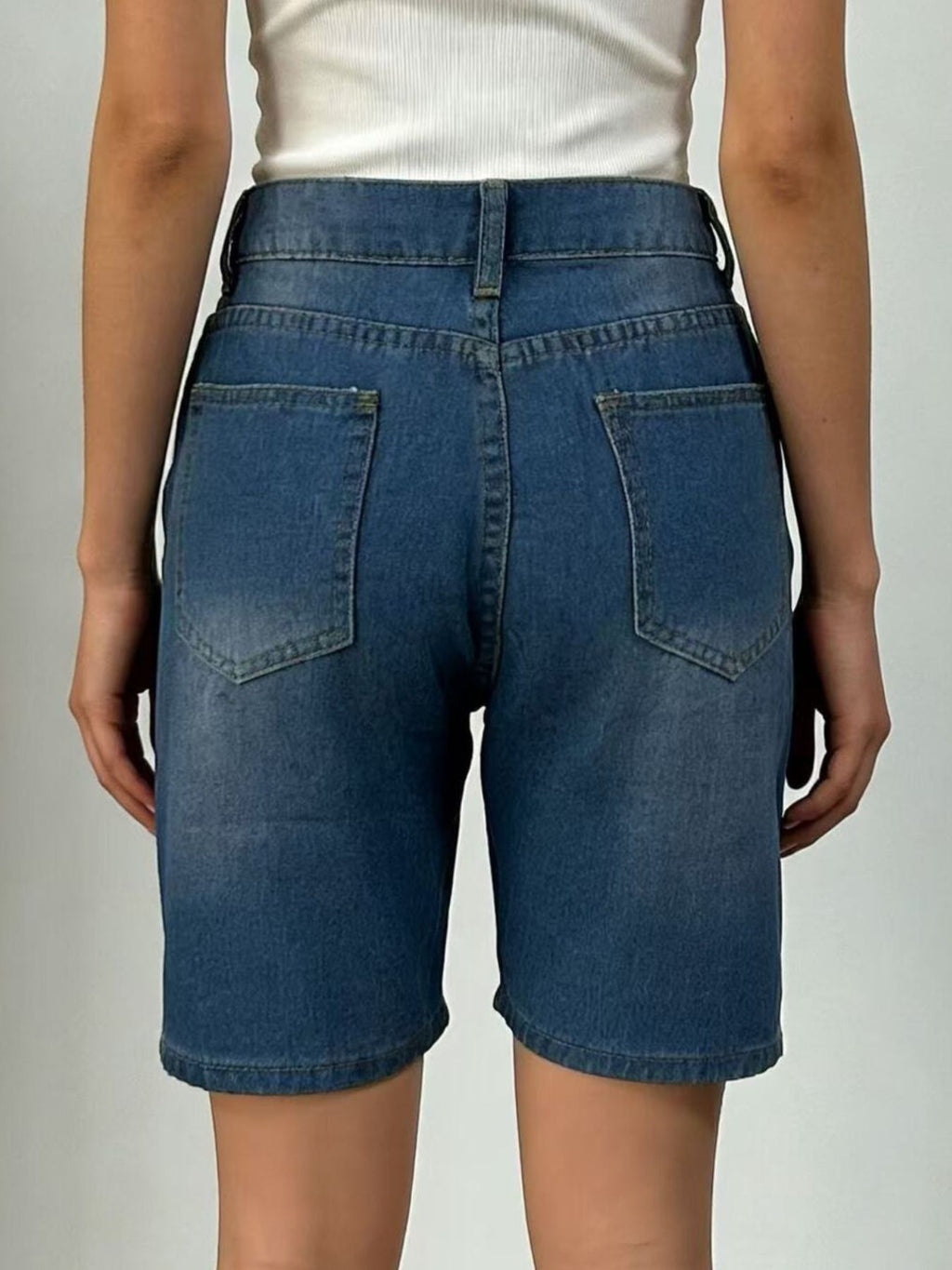 High Waist Denim Shorts - Lara Moda