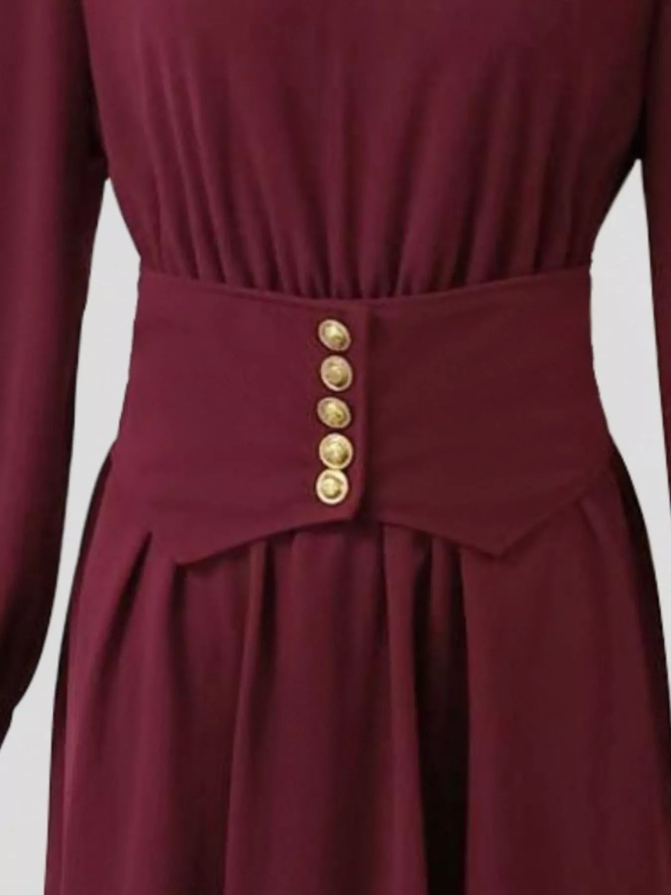 Johnny Collar Long Sleeve Dress - Lara Moda