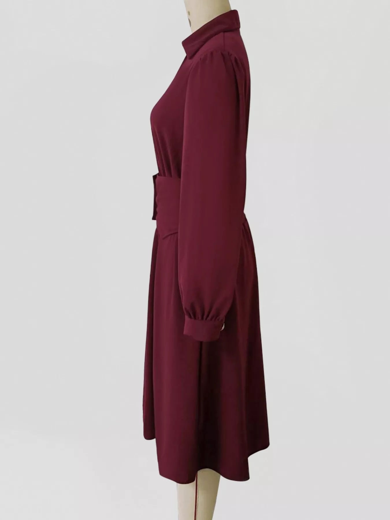 Johnny Collar Long Sleeve Dress - Lara Moda