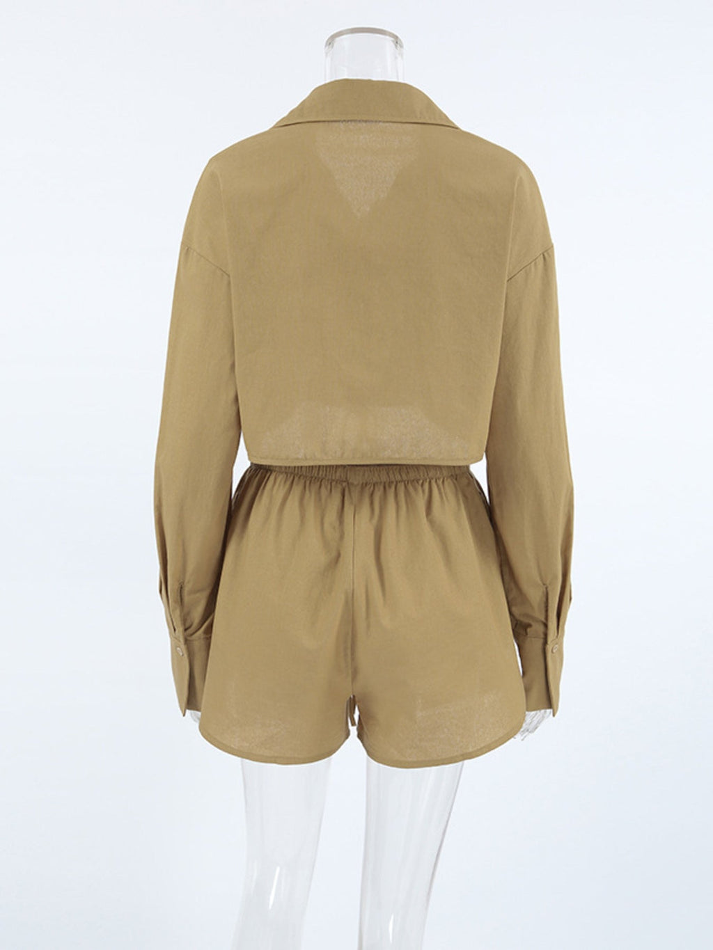 Long Sleeve Top and Shorts Set - Lara Moda