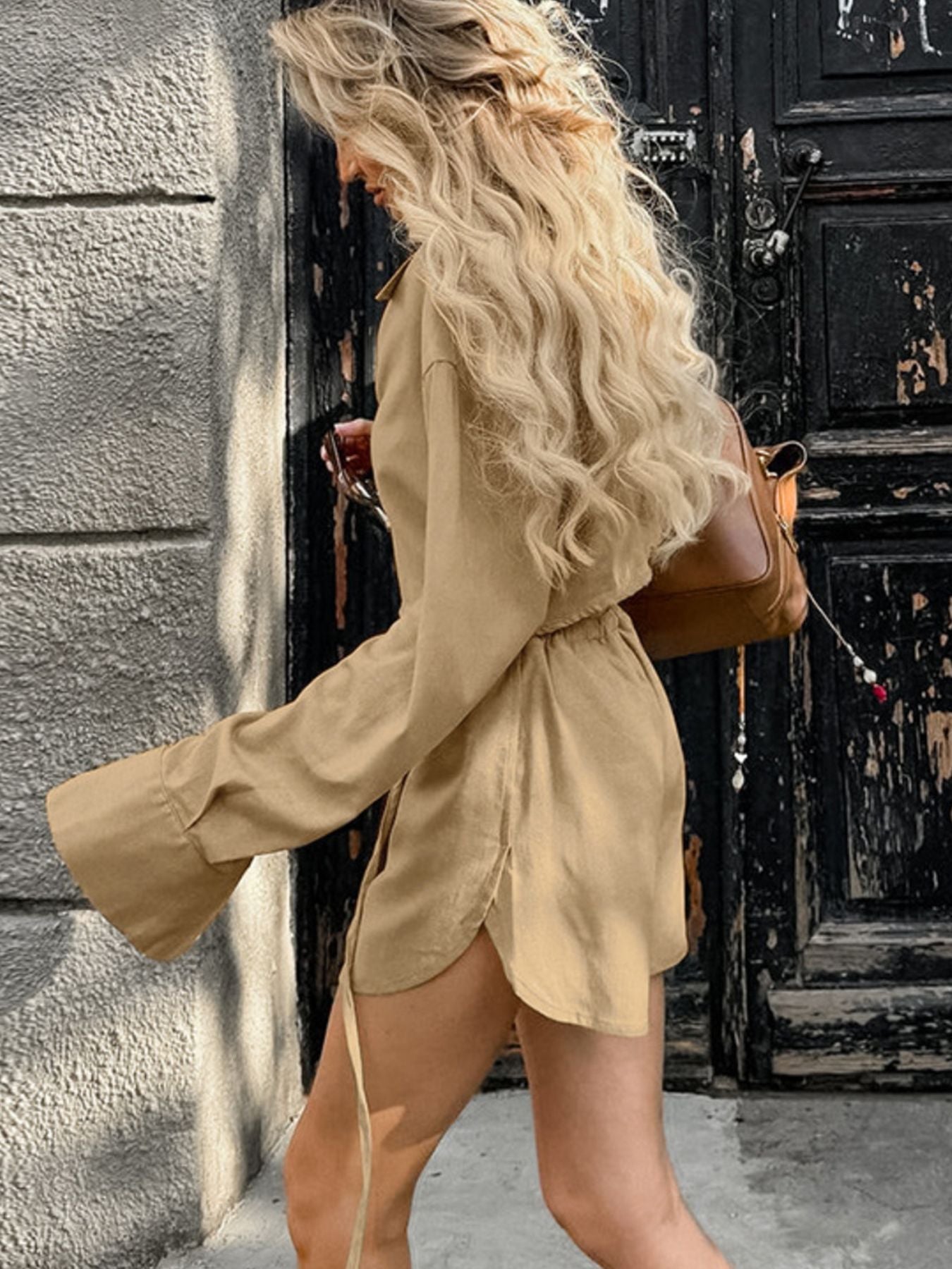 Long Sleeve Top and Shorts Set - Lara Moda