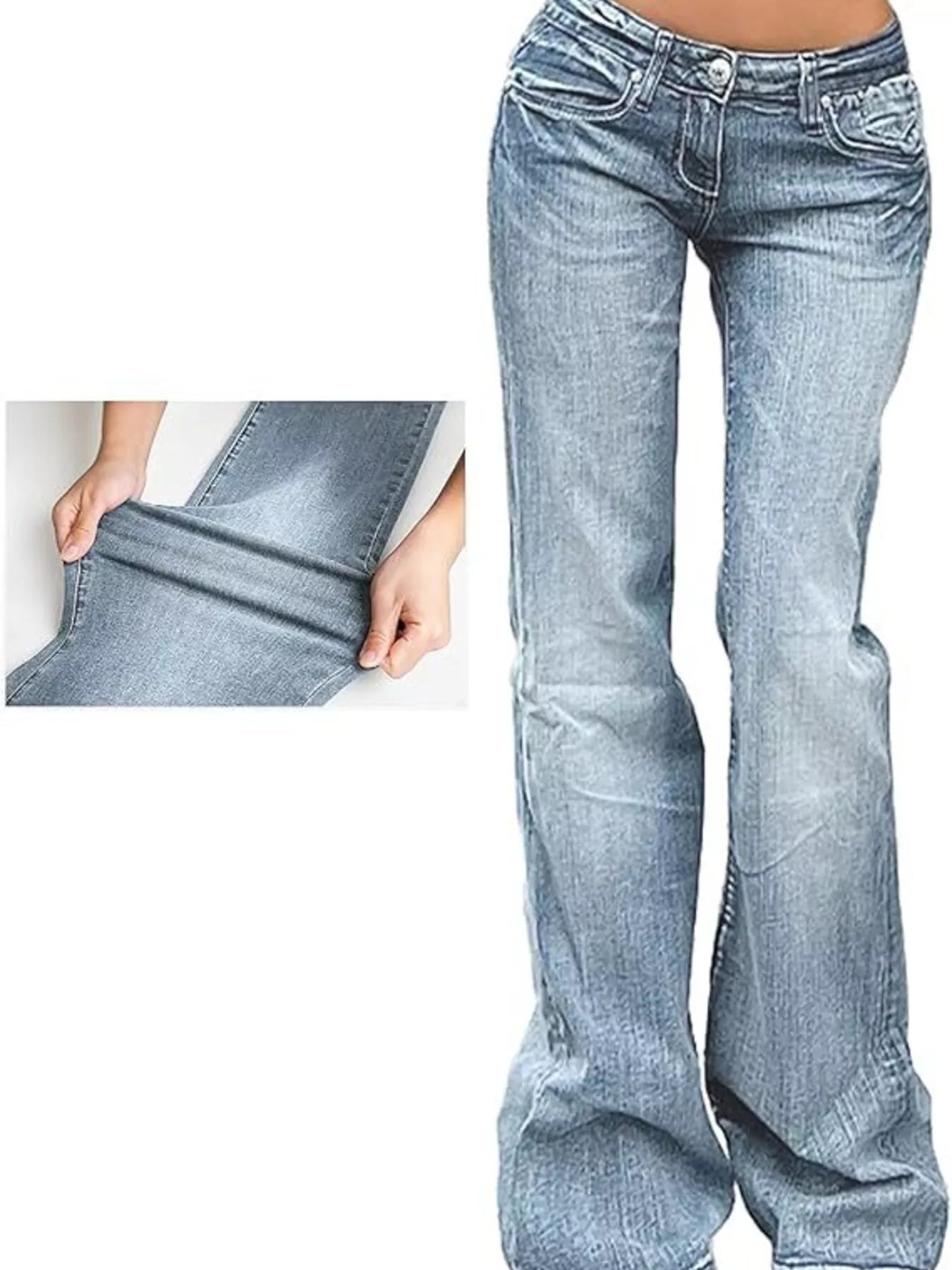 Low Rise Flare Jeans - Lara Moda