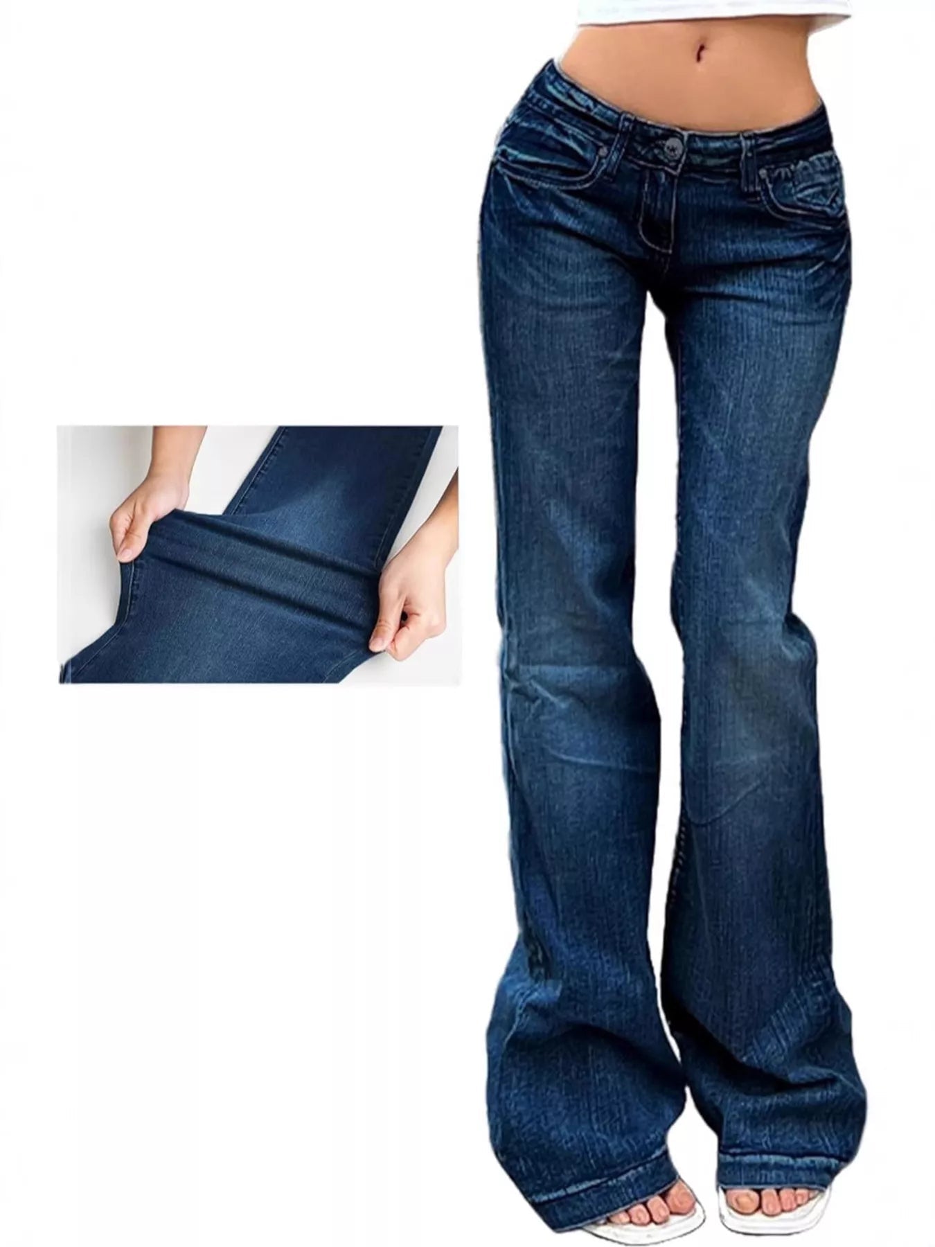 Low Rise Flare Jeans - Lara Moda