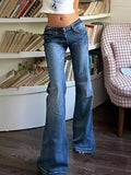 Low Rise Flare Jeans - Lara Moda