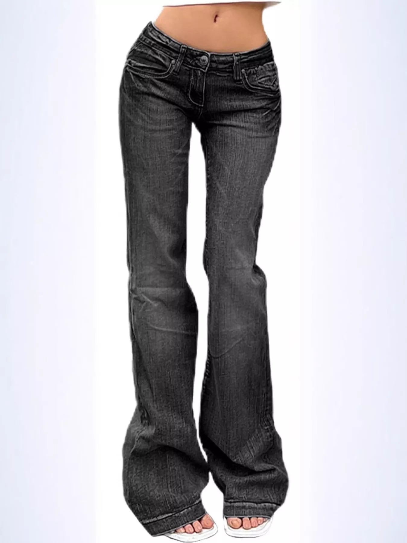 Low Rise Flare Jeans - Lara Moda