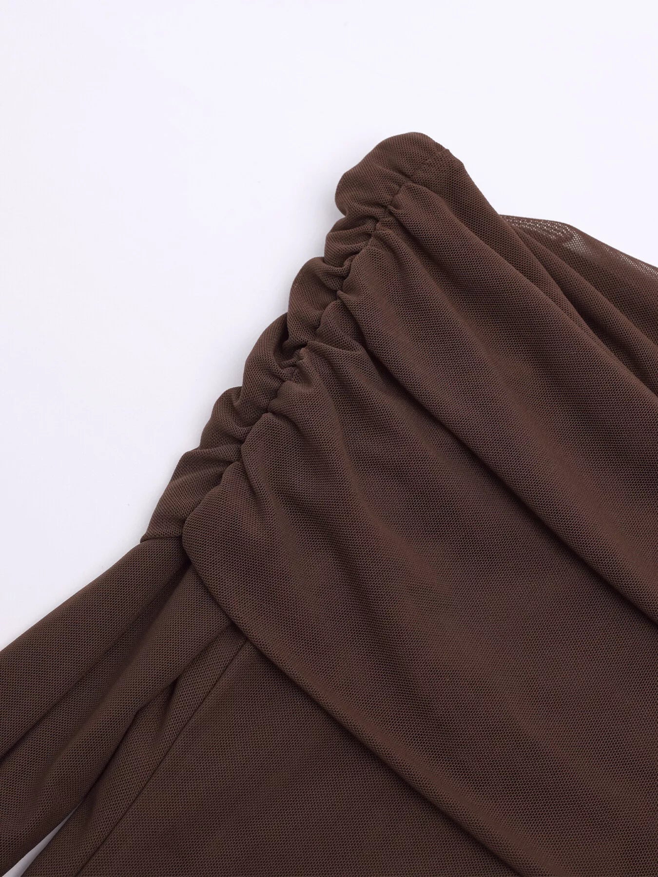 Off-Shoulder Ruched Long Sleeve Maxi Dress - Lara Moda