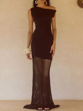 One-Shoulder Fringe Maxi Dress - Lara Moda