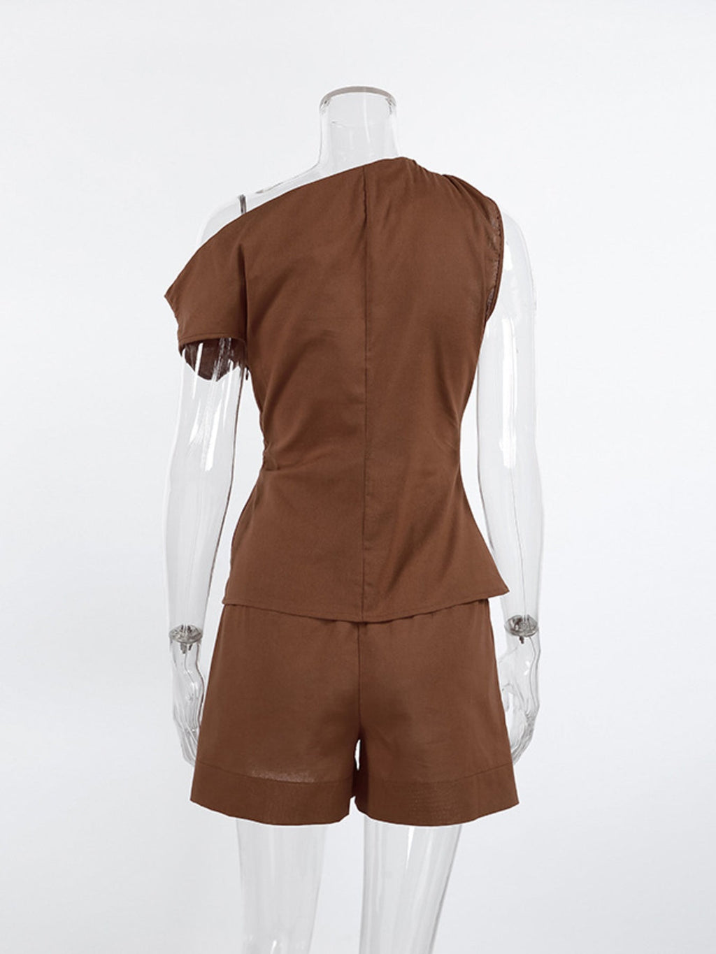 One-Shoulder Top and Shorts Set - Lara Moda
