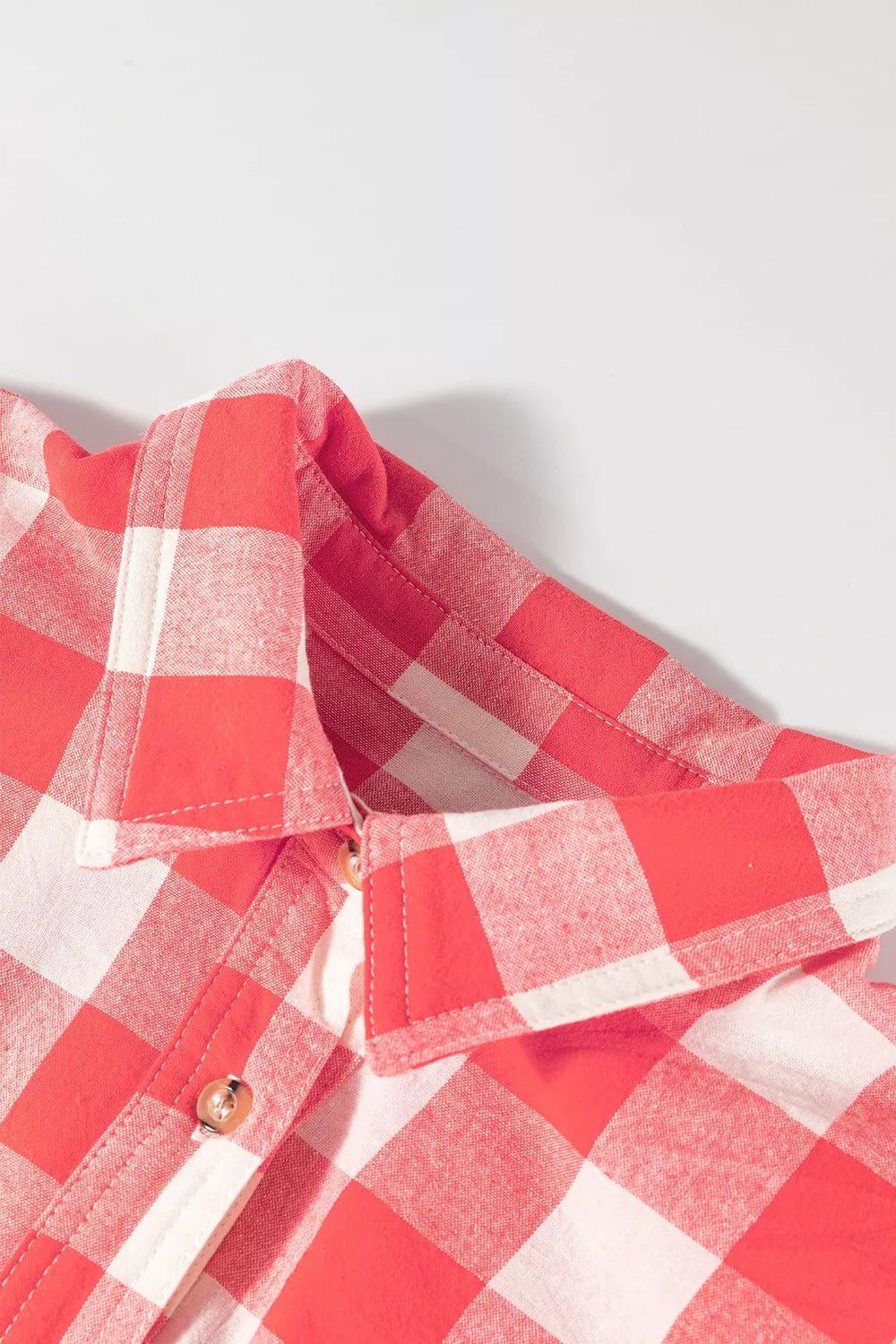 Oversized Plaid Button-Down Shirt Dress - Lara Moda