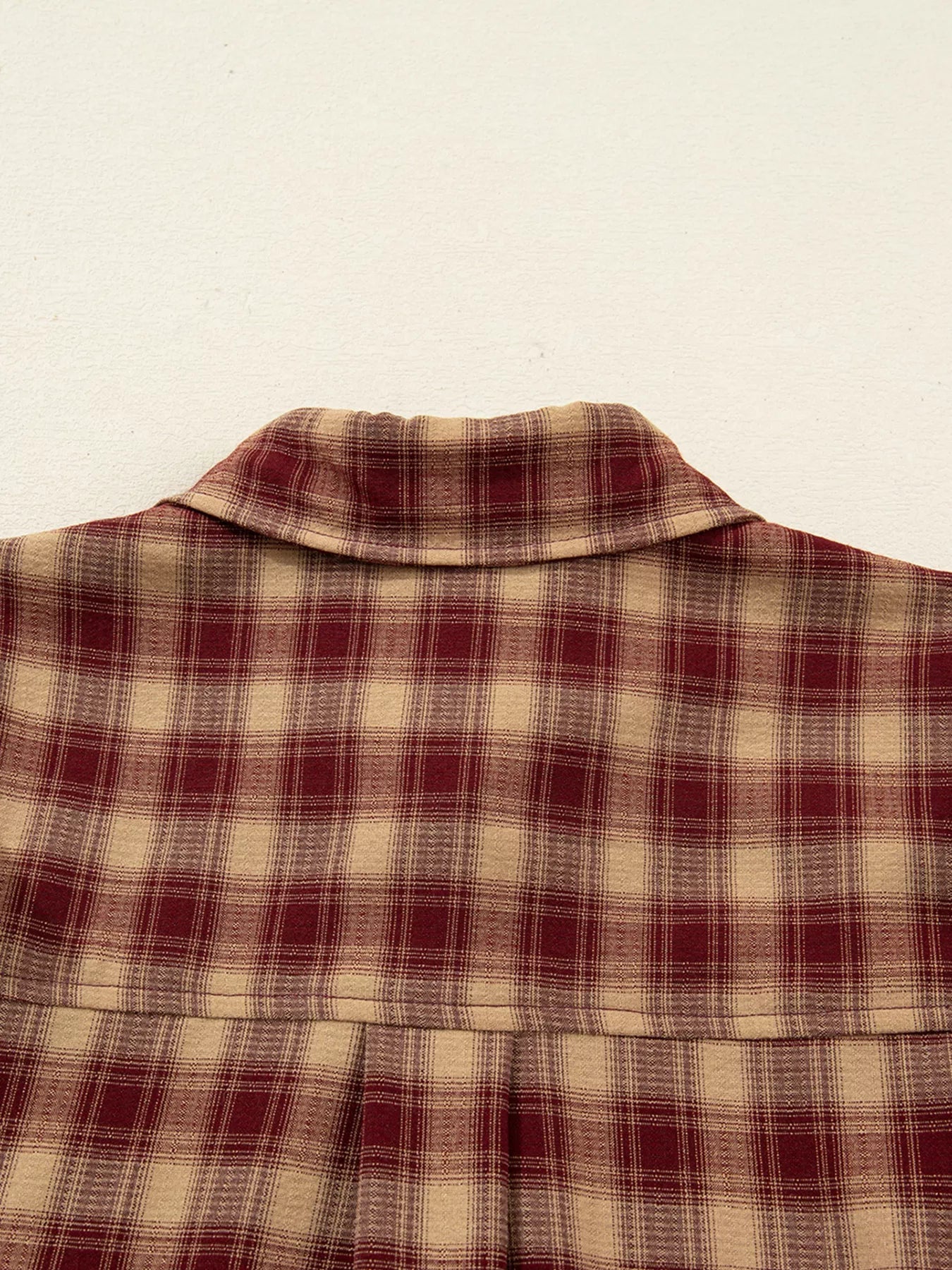 Plaid Print Ruffled Long Sleeve Patchwork Hem Mini Shirt Dress - Lara Moda