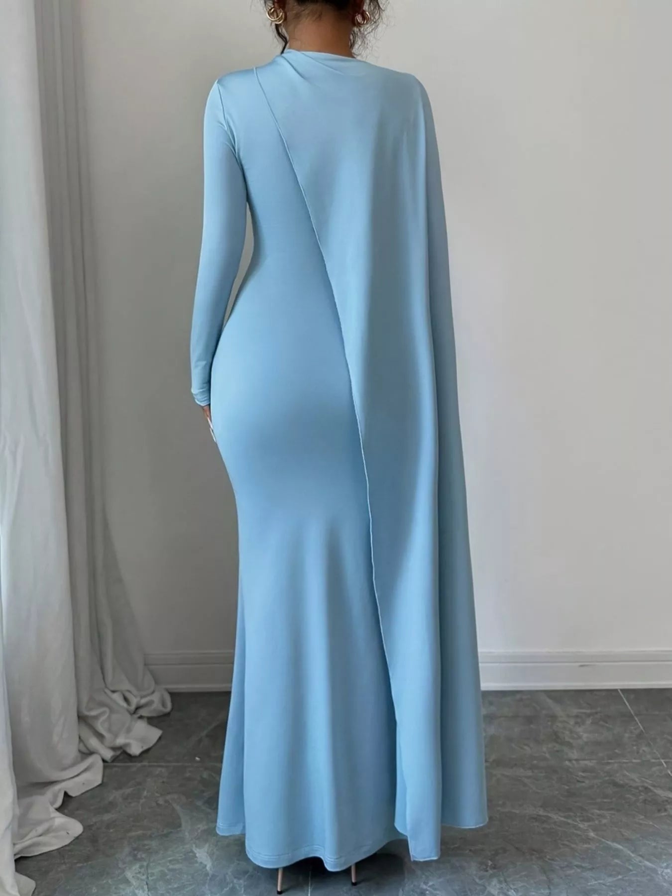 Ruched Long Sleeve Maxi Dress - Lara Moda