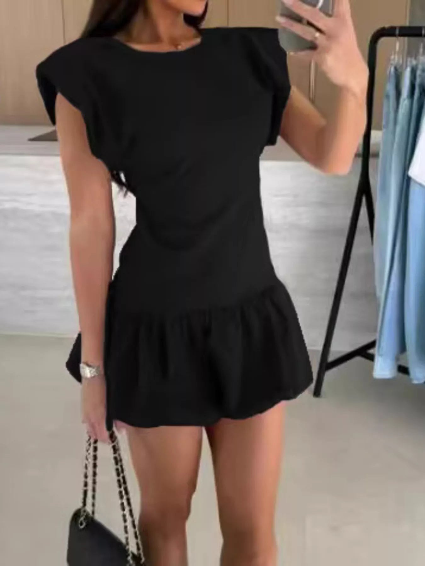 Ruffle Hem Mini Dress - Lara Moda