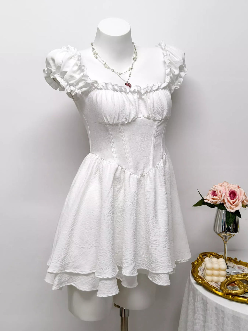 Ruffle Trimmed Layered Mini Dress - Lara Moda