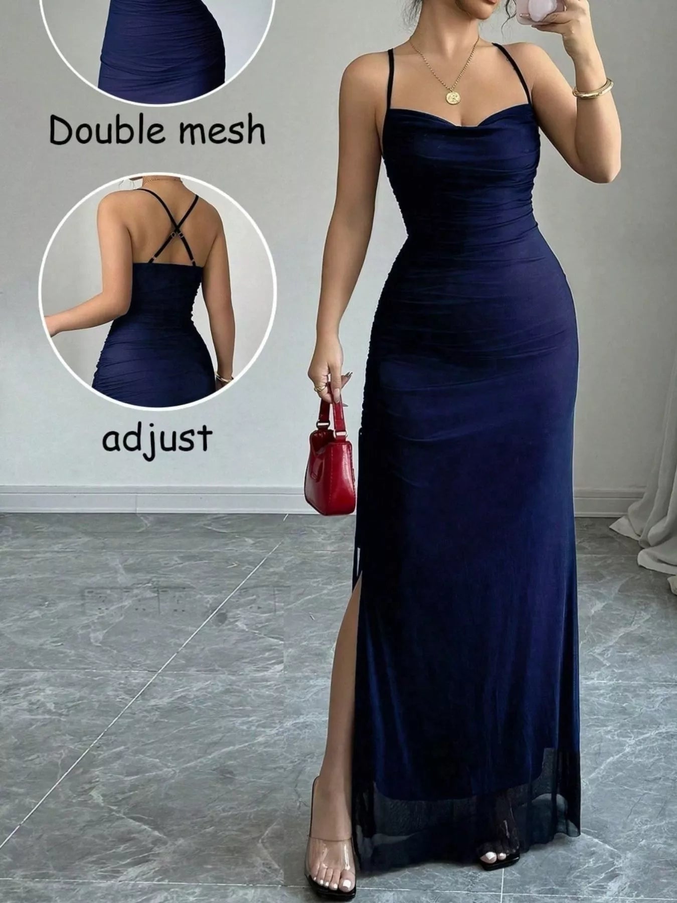 Sweetheart Neck Spaghetti Strap Maxi Dress - Lara Moda