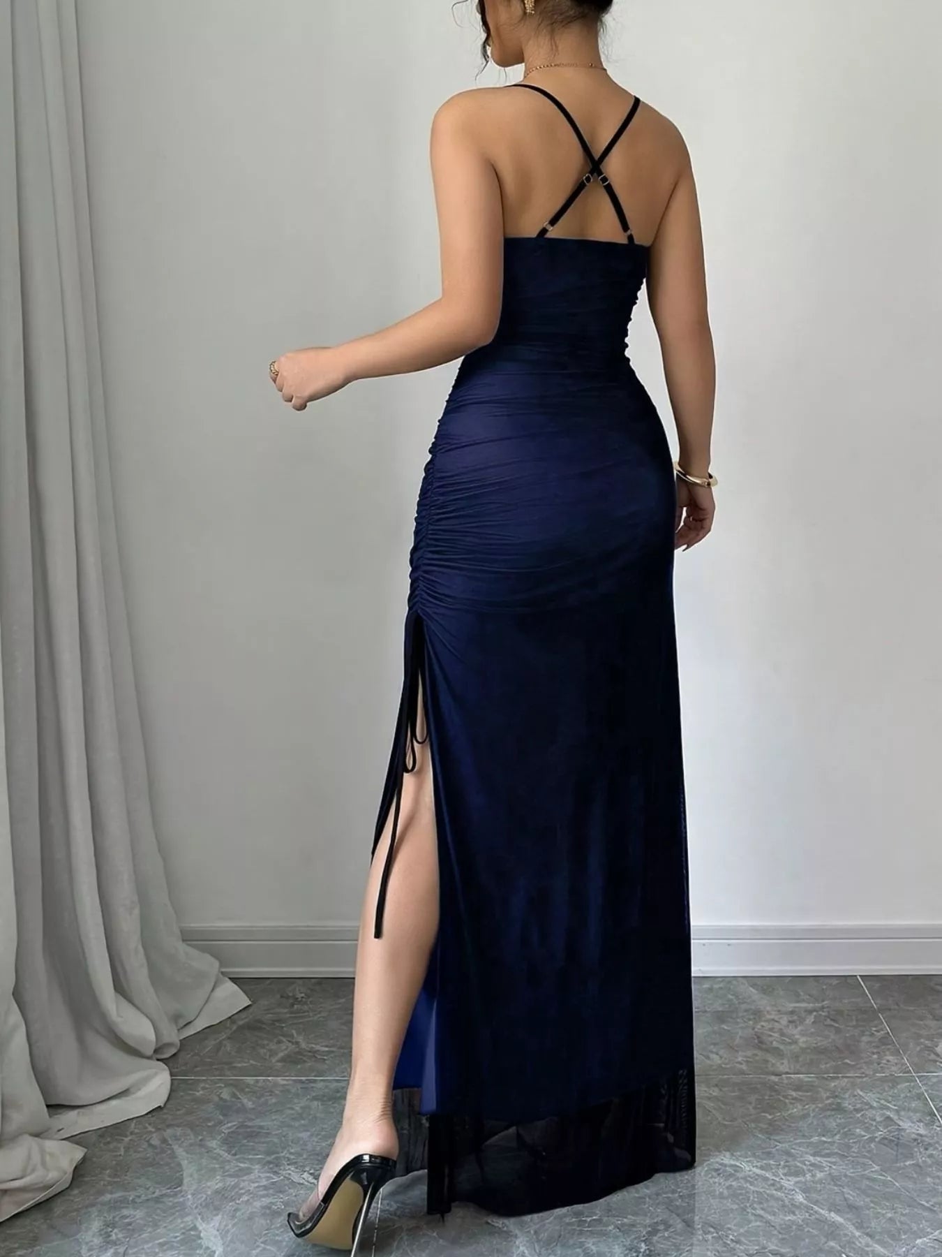 Sweetheart Neck Spaghetti Strap Maxi Dress - Lara Moda
