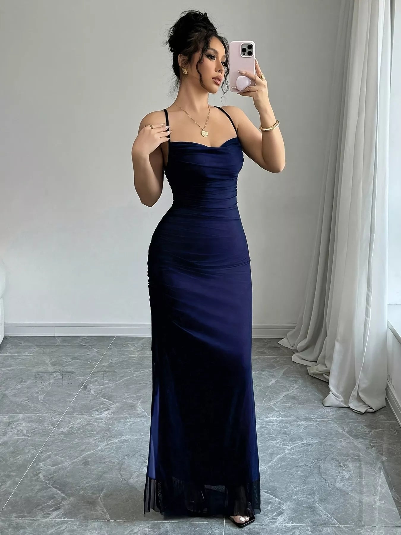 Sweetheart Neck Spaghetti Strap Maxi Dress - Lara Moda