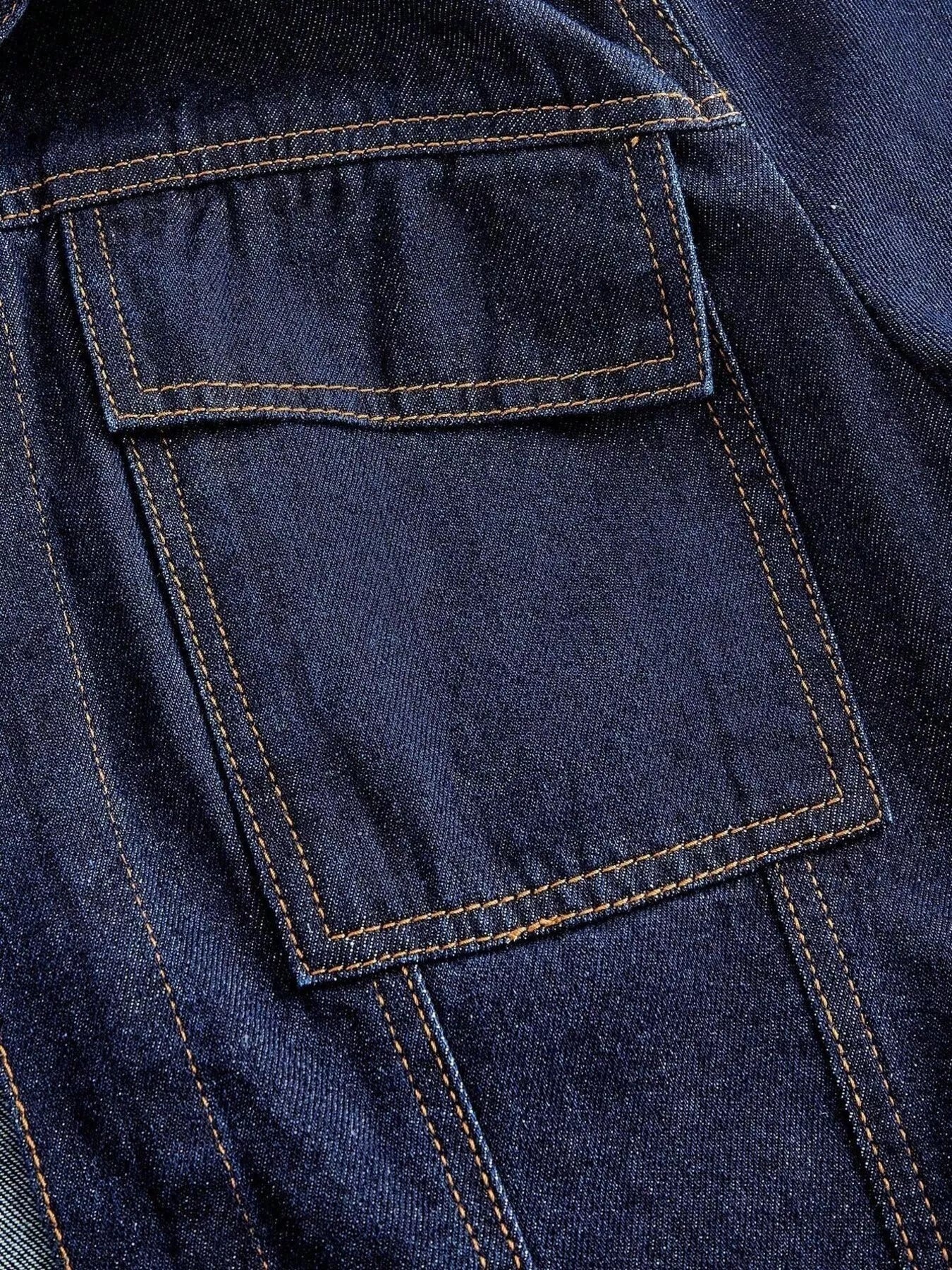 Tie Waist Long Sleeve Denim Jacket - Lara Moda