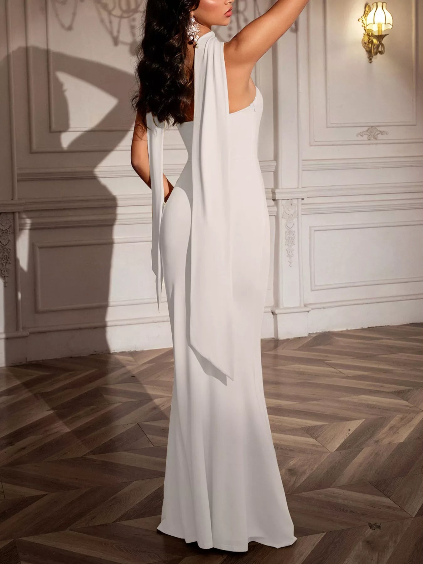 Tube Mermaid Maxi Dress with Scarf Detail - Lara Moda