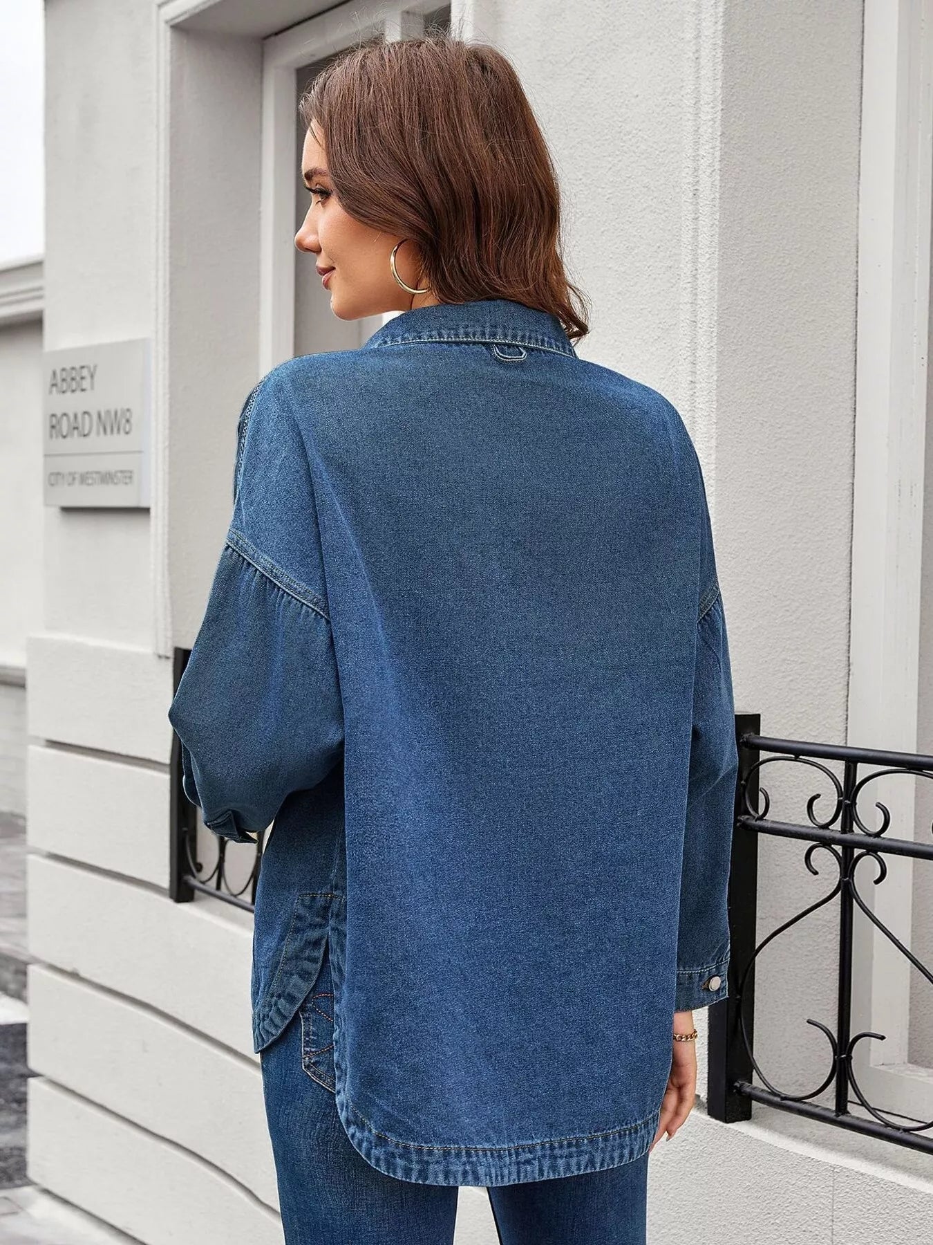 Vintage Wash Button-Down Denim Jacket - Lara Moda