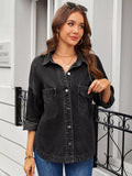 Vintage Wash Button-Down Denim Jacket - Lara Moda