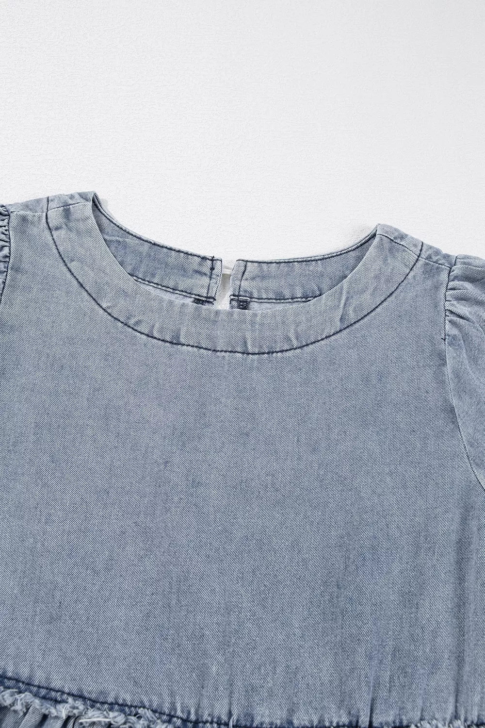 Vintage Wash Denim Dress with Pockets - Lara Moda