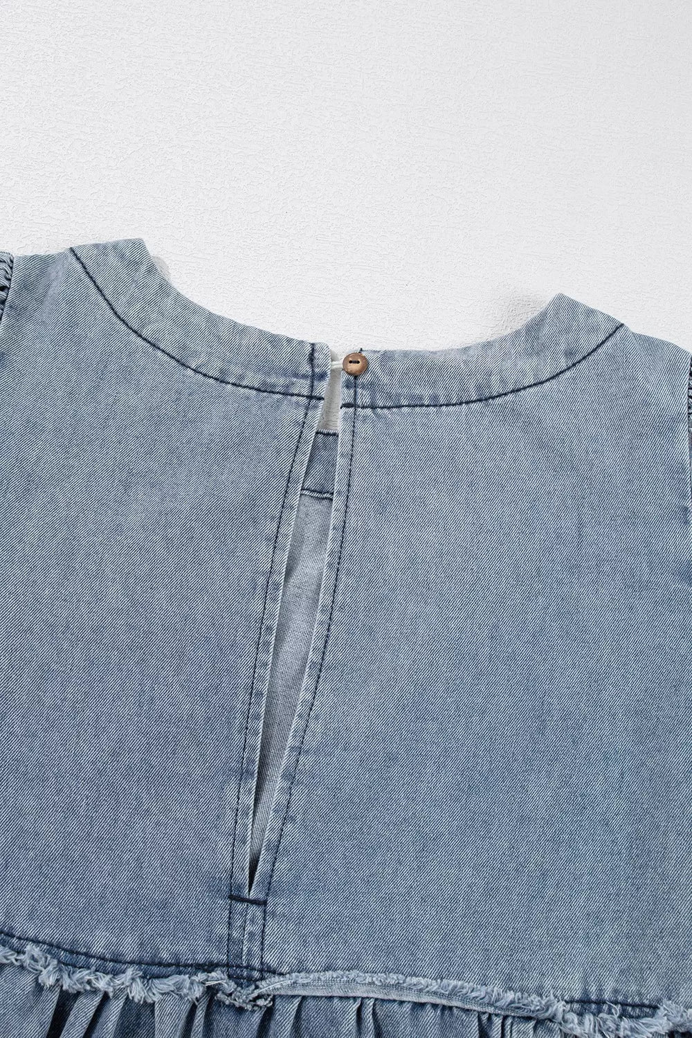Vintage Wash Denim Dress with Pockets - Lara Moda