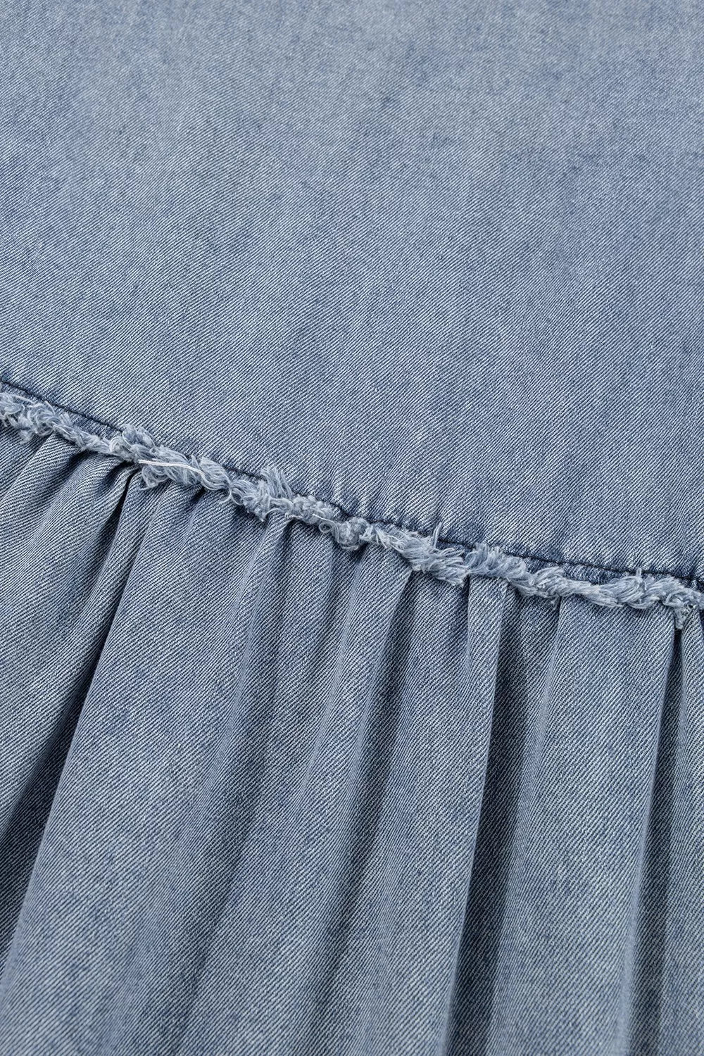 Vintage Wash Denim Dress with Pockets - Lara Moda
