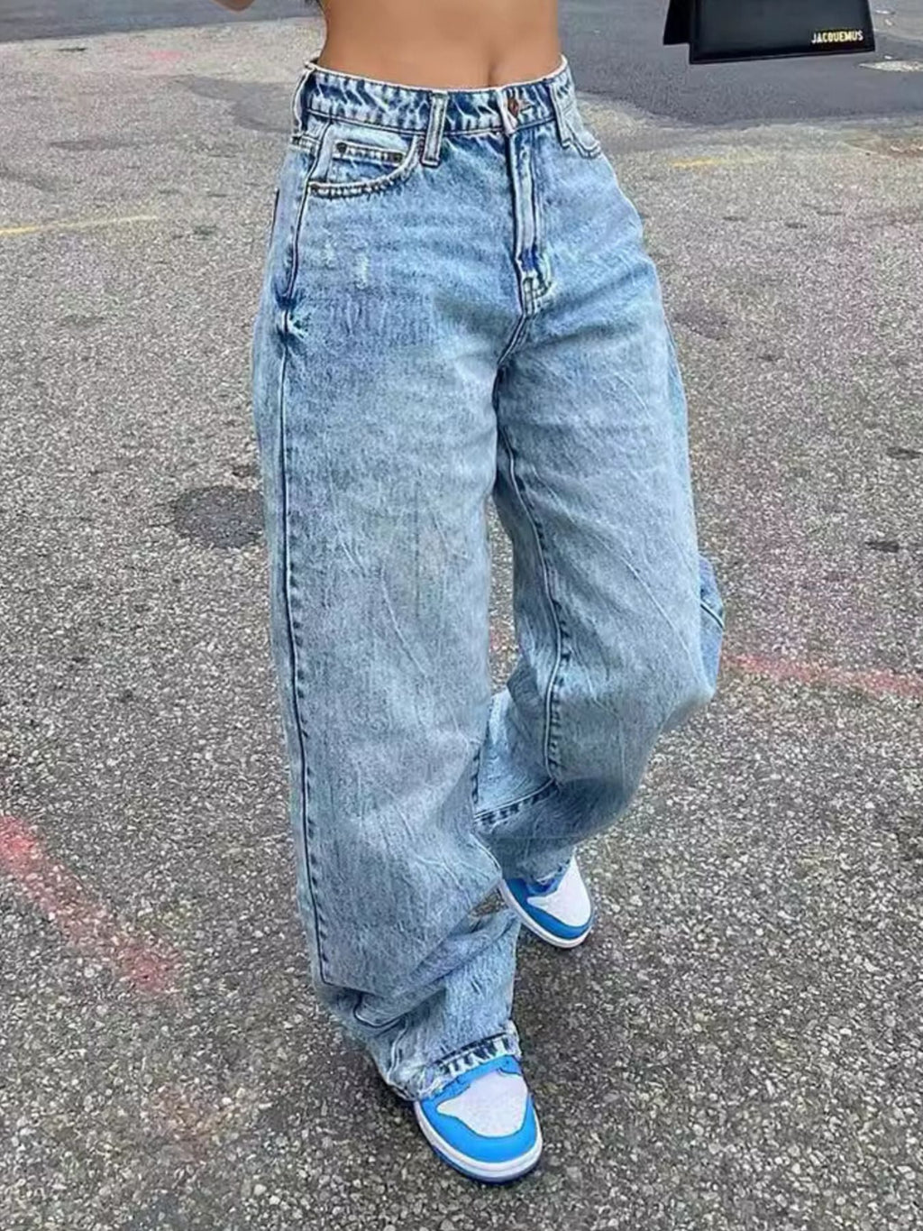 Wash Wide Leg Jeans - Lara Moda