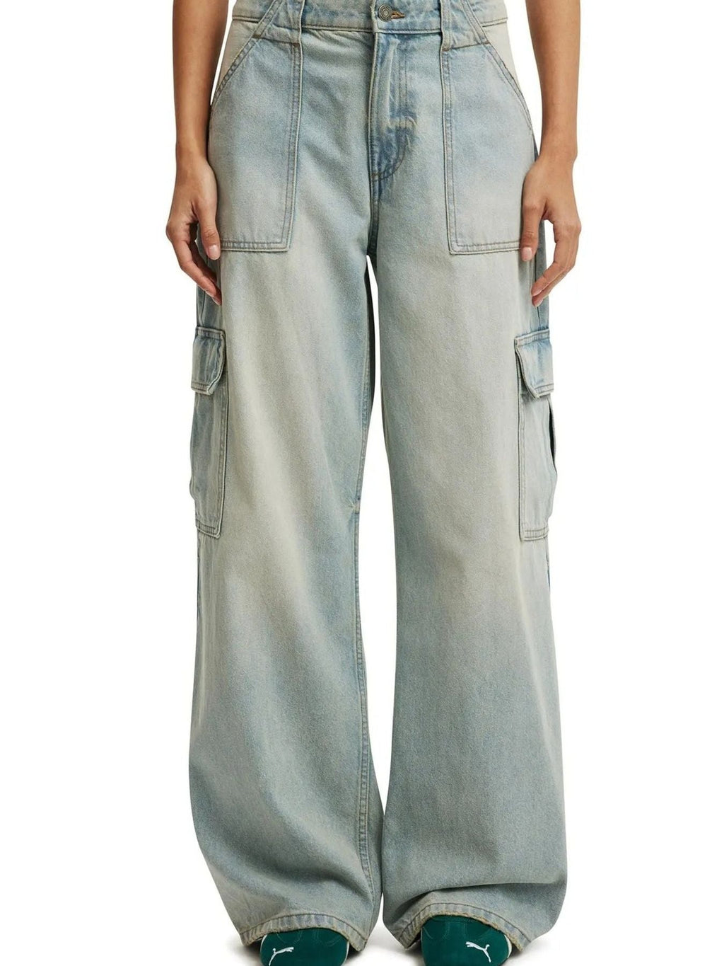 Wide Leg Cargo Jeans - Lara Moda