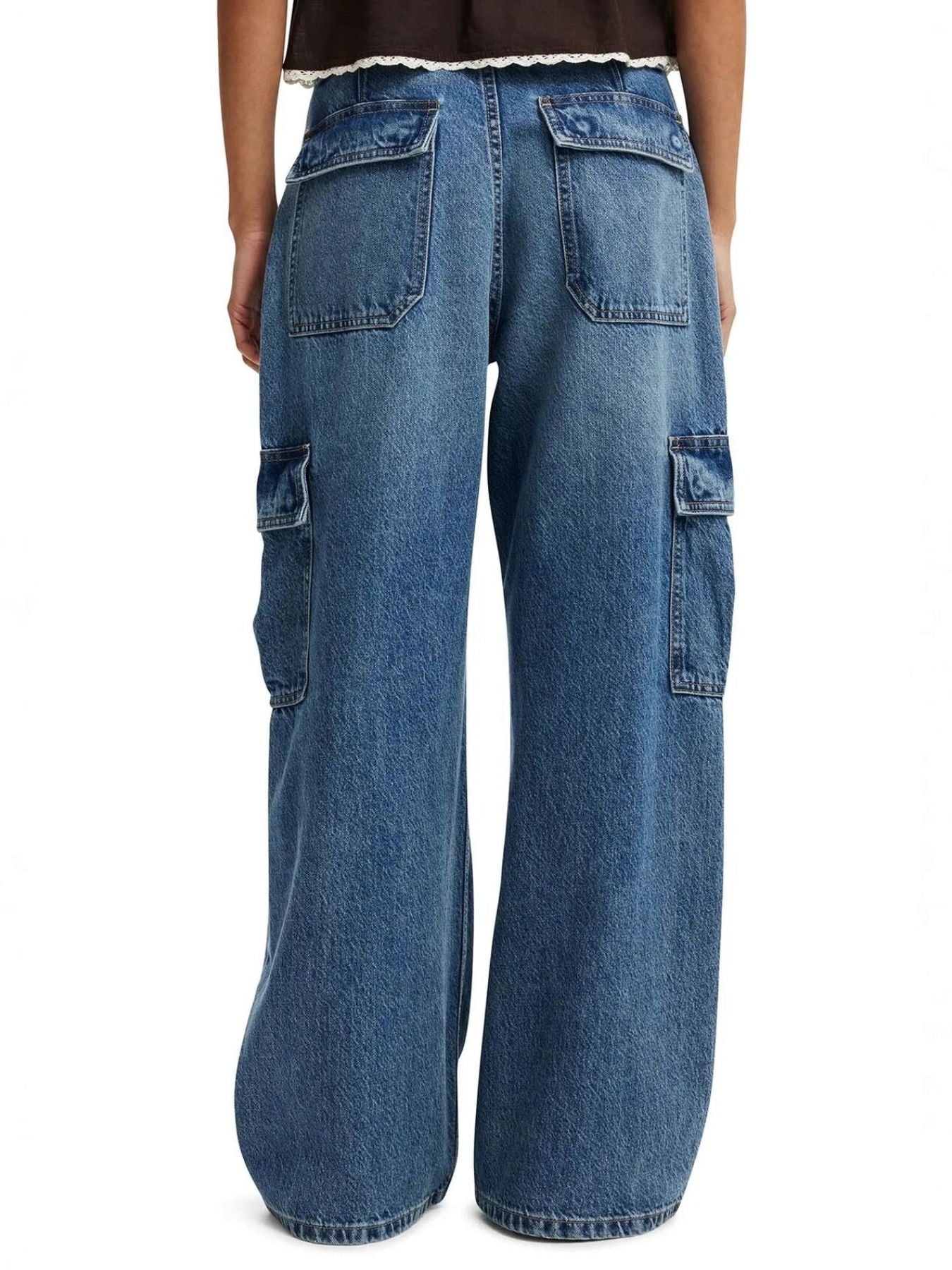 Wide Leg Cargo Jeans - Lara Moda