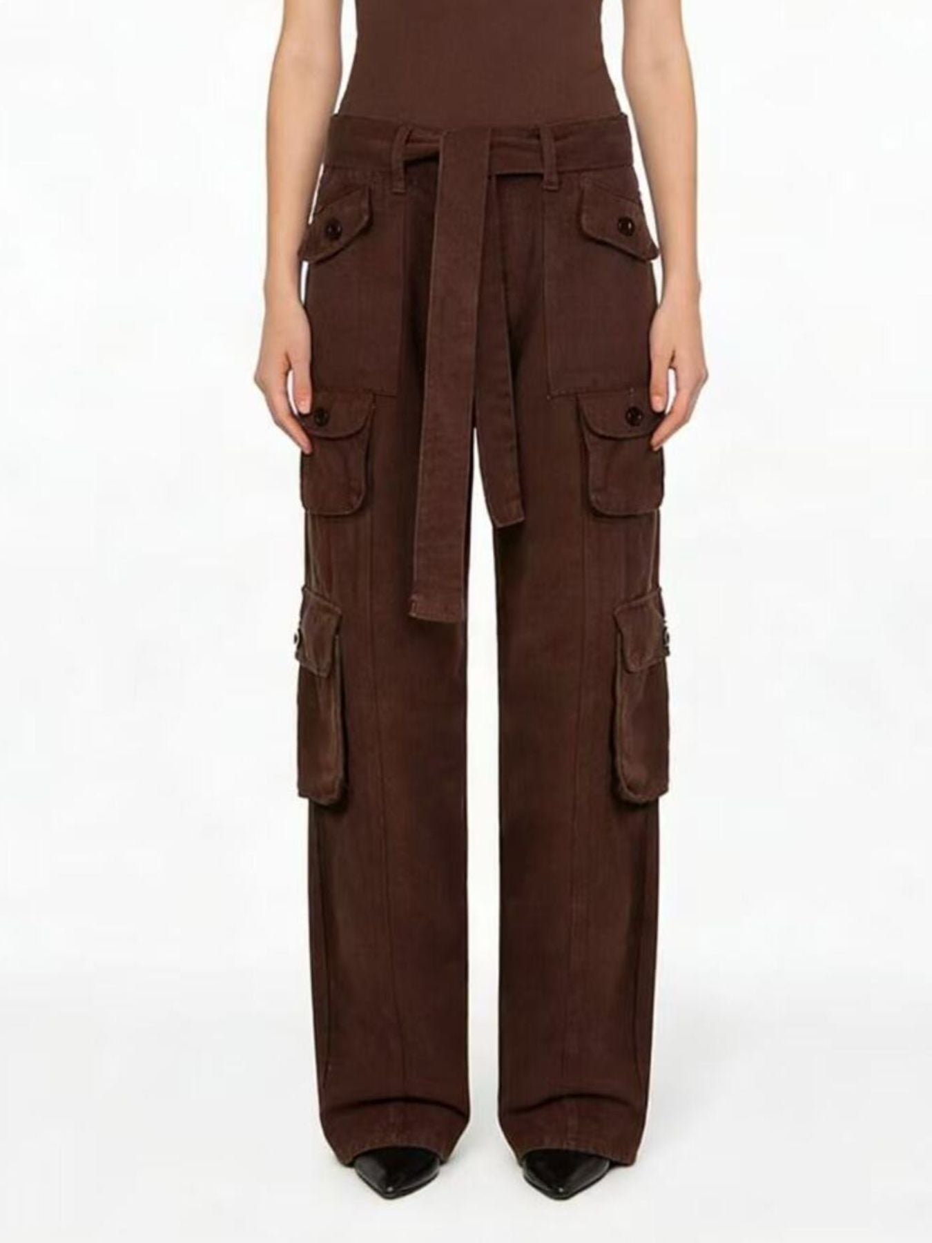 Wide Leg Cargo Jeans - Lara Moda