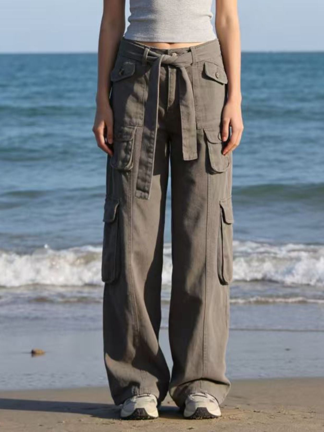 Wide Leg Cargo Jeans - Lara Moda