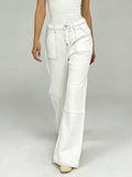 Wide Leg Contrast Stitching Jeans - Lara Moda